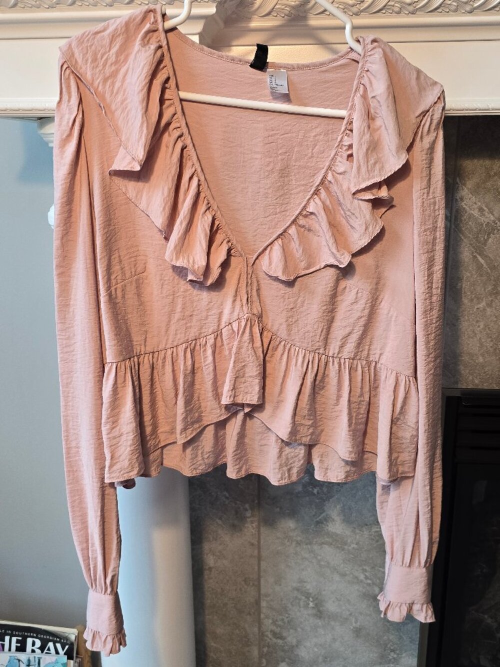 H&M Divided Pink Viscose-Blend Top size large